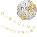 Bumble Bee Theme Paper Daisy Bunting, 18 pcs, Yellow and Cream, 75.5" Length