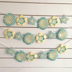 summer flower theme birthday decorationgirlskidswelcome homebaby showerbackdropwallbunting flags for decorationsbannerstreamersugadi decor items18 pastel paper flowers60 in