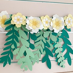 6 months birthday decoration kitbanner6 paper flowers10 leaves