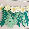 6 Months Birthday Decoration Kit,Banner,6 Paper Flowers,10 Leaves