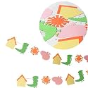 PINFLIERS Peppa Pig Theme Paper Bunting, A Set Of 16 Pieces, For Kid, Green, Pink, Yellow And Orange
