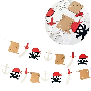 3rd4th5th birthday theme decoration for boyskidsgirlspaper bunting flags for decorationsbannerstreamerspennantswallbackdrop buntings dcorkit of 16 pirate pcsmulticolor71 inch