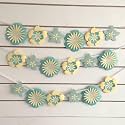 Summer, Flower Theme Birthday Decoration/Girls,Kids,Welcome Home,Baby Shower,Backdrop,Wall/Bunting Flags for Decorations,Banner,Streamers/Ugadi Decor Items/18 Pastel Paper Flowers/60 in