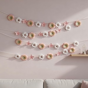 6 months birthday decorationhalf girls banner18 paper flowers