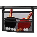 Ping Pong Paddle Holder, Hanging Mesh Storage Bag for Table Tennis Rackets & Balls, Under Table Organizer with Adjustable Straps, Fits Pickleball Paddles
