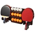 Ping Pong Paddle Holder, Ping Pong Paddle Storage Rack Wall Mounted Holds 8 Paddles and 12 Balls, Table Tennis Racket Display Organizer for Game Room,Home