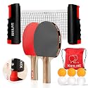 Ping Pong Paddle Set, 2-Sided Different Rubbers, Table Tennis Set