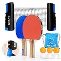 Ping Pong Paddle Set, 2-Sided Different Rubbers, Table Tennis Set