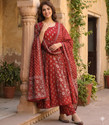 Pingaksh Women Pure Cotton Kurti Pant Dupatta