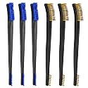 PINGMIC Gun Cleaning Brushes, Double-Ended Gun Brushes, 3Brass&3Blue Nylon
