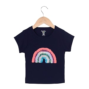 Pink Blue Girls Regular Fit T-Shirts