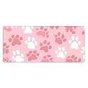 Pink Animal Footprints Extended Gaming Mouse Pad, with Stitched Edges Large Mouse Pad Desk Protector, Rubber Base Mousepad Keyboard Mouses Mat for Work Game Office Home- 32" X 12" Inch