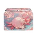 Pink Axolotl Quilted Toaster Cover for 2-Slice – Polyester Kitchen Appliance Protectorwith Top Hook Anti-Scratch Kitchen Accessories Decor Multicolor Gift for Women