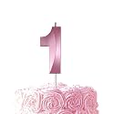 Pink Birthday Number 1 Candles for Wedding Party Cake Decorations