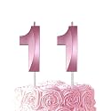 Pink Birthday Number 11 Candles for Wedding Party Cake Decorations