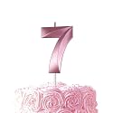 Pink Birthday Number 7 Candles for Wedding Party Cake Decorations