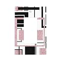 Pink Black Grey White Geomtric 1 Gang Outlet Decorator Light Switch Wall Plate Cover Faceplate Modern Cute Fashion Trendy Girly Decorative Switchplate Rocker/GFCI Outlet Cover(Not Glitter/Bling)