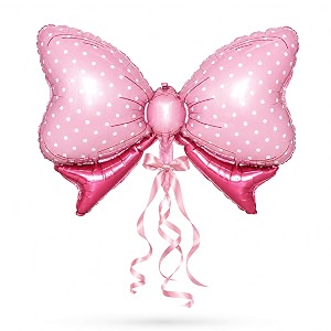 Pink Bow Foil Balloon for Birthday Decoration
