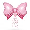 Pink Bow Foil Balloon for Birthday Decoration