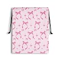 Pink Bow Gymnastics Grip Bag Small Drawstring Gym Bag for Women Grips