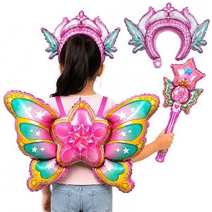 Pink Butterfly Fairy Theme Foil Balloons For