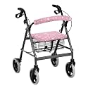 Pink Butterfly Rollator Walker Seat and Backrest Covers for Ladies Cherry Blossoms Accessories for Rollator Walkers Pattern Universal Walker Seat Covers for Seniors Women