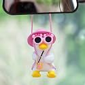 Pink Car Accessories for Women Girl of Swinging Duck Car Hanging Ornament Cute Cool Decorations Rear View Mirror Hanging Accessories Pendant Charm(Pink)