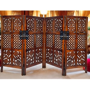 wooden partition for living room room divider partition wall 4 feet partitionwall divider for hallroom separatorprivacy dividerstripe pattern brown 4 panel