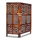 Wooden Partition for Living Room Room Divider Partition Wall 4 Feet Partition/Wall Divider for Hall/Room Separator/Privacy Divider/Mix Pattern Brown (2 Panel)