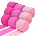 Pink Crepe Paper Streamers, 9 Rolls 738ft, 1.77 in x 82 ft