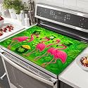 HOMETITUTE St Patricks Stove Top Cover 28x20 Pink Flamingos Heat Resistant