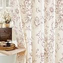 Pink Floral Cotton Shower Curtain, Cottagecore French Country, 54x78