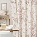 Pink Floral Linen Shower Curtain, Cottagecore French Country, 72x84