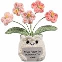 Pink Forget Me Not Crochet Flower Pot for Women