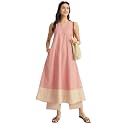 Pink Fort Women Casual Linen Blend Colourblock