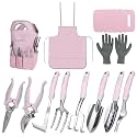 Pink Garden Tools Set 12-Piece, Gardening Gifts for Women