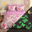 Pink Girls Butterfly Bedding Set Full Size