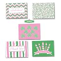 Pink and Green notecards |Sorority Inspired | Thank you, Birthday and Sisterhood greeting card