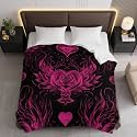 Pink Hearts Wings Rose Comforter Bedding Heavy Bed Blanket Soft Warm Fluffy All Seasons Only Quilt 155x220cm
