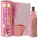 Pink Honeycomb Packing Paper for Moving 15-Inch x 118-Feet Bubble Honeycomb Wrap, Honeycomb Wrapping Paper for Packing Cushion with 30 Fragile Stickers Packing Supplies by Xfasten
