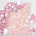 Pink Iridescent Glitter Backdrop 3ftx6ft Shimmer Wall Backdrop Sequin Wedding Photo Background Decor for Baby Shower Anniversary Birthday Parties Supplies