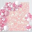 Pink Iridescent Sequins Backdrop Shimmer Wall Backdrop 6ftx4ft Valentine's Day Photo Backdrops for Birthday Anniversary Wedding Engagement Decorations