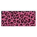 Pink Leopard Print Extended Gaming Mouse Pad, with Stitched Edges Large Mouse Pad Desk Protector, Rubber Base Mousepad Keyboard Mouses Mat for Work Game Office Home- 32" X 12" Inch