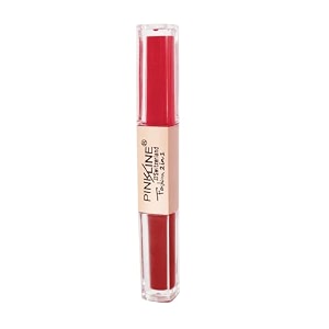pink line 2 in 1 dual head intense matte velvet lip gloss non-cracking long-lasting waterproof liquid lipstick makeup face eye glow shimmer shinning lip gloss set pack of 1