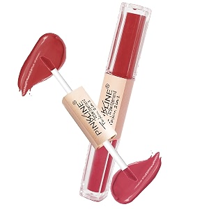 pink line 2 in 1 dual head intense matte velvet lip glossnon-cracking long-lasting waterproof liquid lipsticklip gloss set pack of 1