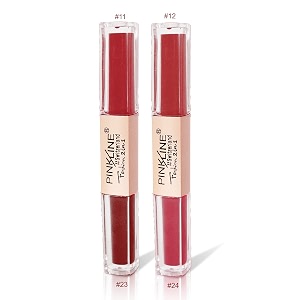 pink line 2 in 1 dual head intense matte velvet lip glossnon-cracking long-lasting waterproof liquid lipsticklip gloss set pack of 2