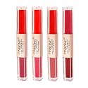PINK LINE 2 In 1 Dual Head Intense Matte Velvet Lip Gloss/Non-cracking Anti-transfer Long-Lasting Waterproof Liquid Lipstick/Lip Gloss Set (Pack of 4)