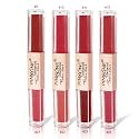 PINK LINE 2 In 1 Dual Head Intense Matte Velvet Lip Gloss Non-cracking Long-Lasting Waterproof Liquid Lipstick Makeup Face Eye Glow Shimmer Shinning Lip Gloss Set (Pack of 4)