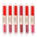 PINK LINE 2 In 1 Dual Head Intense Matte Velvet Lip Gloss/Non-cracking Long-Lasting Waterproof Liquid Lipstick/Lip Gloss Set (Pack of 6)