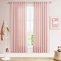 Pink Linen Curtains 72 Inch Length for